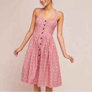 Anthropologie Maeve Striped Button Dress